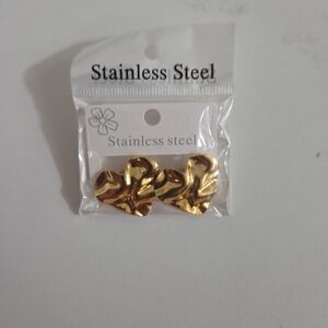 Gold Heart Stainless Steel Earrings